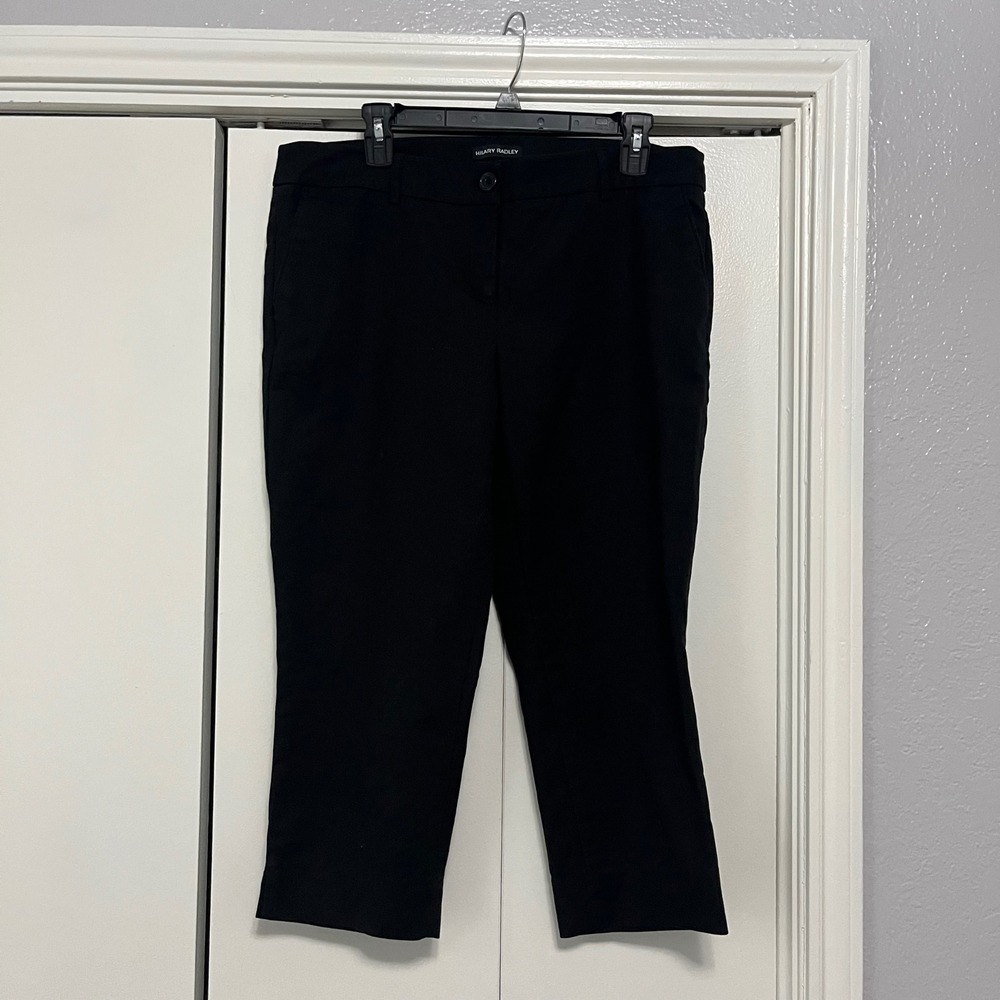 Hilary Radley Cropped Pants Stretch Career Casual Black Size‎ 12